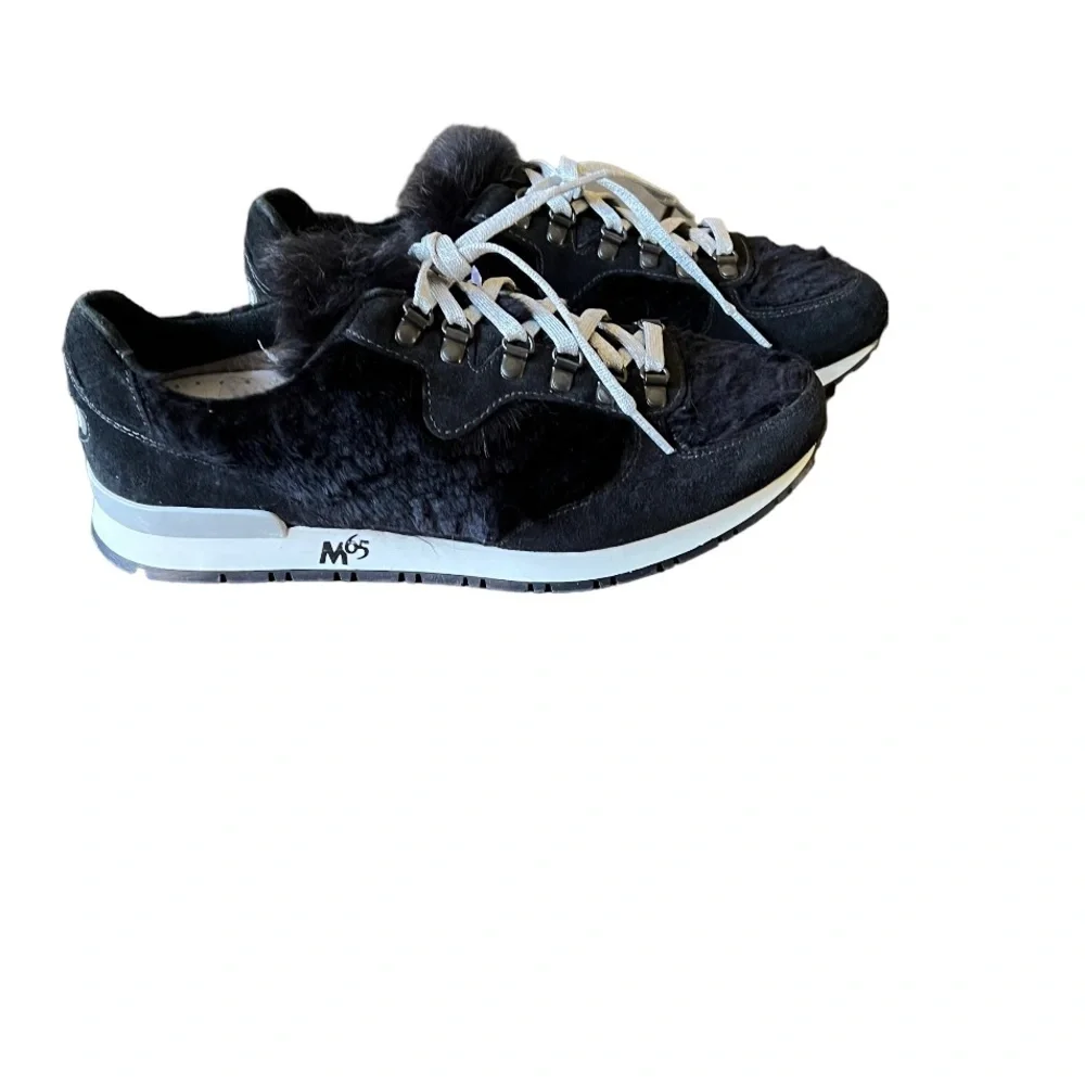 Montelliana 1965 Suede Shearling Lined Black Sneaker Women’s Size 12